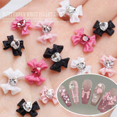 10/20/40pcs Ribbon Resin Bow Nail Charm Parts 3D Rhinestone Nail Art Decoration Accessories Supplies for DIY Manicure Design